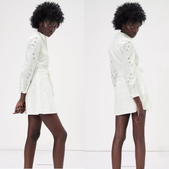 Zara Dresses & Skirts - Zara Openwork Embroidered Button Front Dress